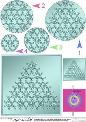 Xmas Snowflake Tree Circle Pyramage Topper