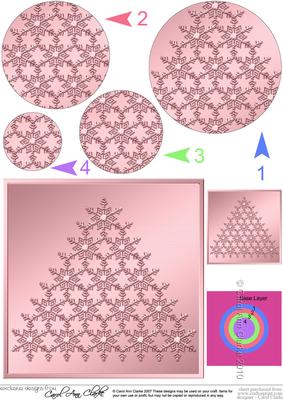 Xmas Snowflake Tree Circle Pyramage Topper