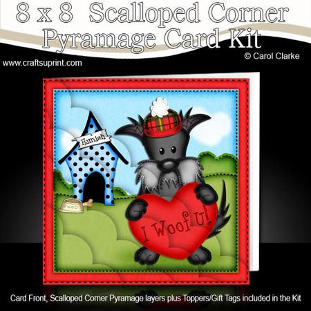 8 x 8 Hamish Scottie Dog's Heart Scalloped Corner Kit