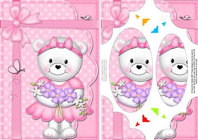 A5 Teddy Tess's Flowers Scallop Corners and Pyramage