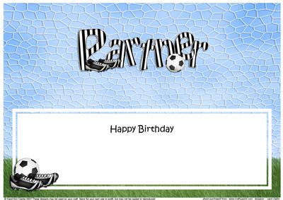 Birthday Partner Football Large Dl Matching Insert