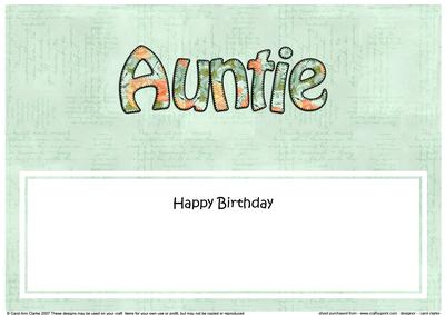 Happy Birthday Auntie Roses Matching Large Dl Insert
