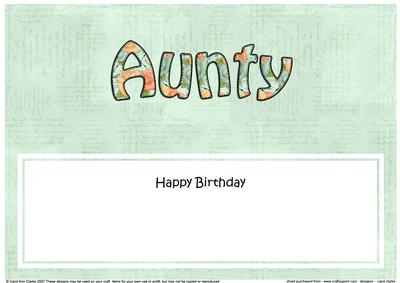 Happy Birthday Aunty Roses Matching Large Dl Insert