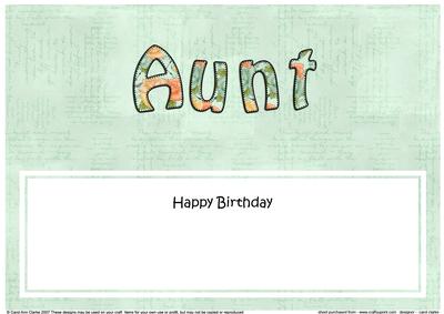 Happy Birthday Aunt Roses Matching Large Dl Insert