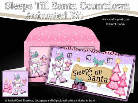 3D Xmas Skating Snowman Sleeps Till Santa Countdown Card