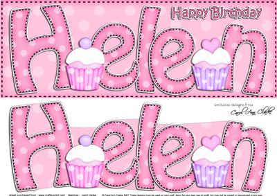 Large Dl Birthday Helen Quick Card N 3D Decoupage