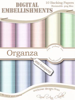 Semi-transparent Summer Mists 'organza' Digital Embellishments