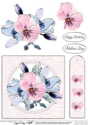 Posy & Pearls Quick Card with Decoupage