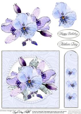 Posy & Pearls Quick Card with Decoupage