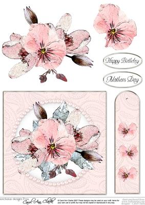 Posy & Pearls Quick Card with Decoupage