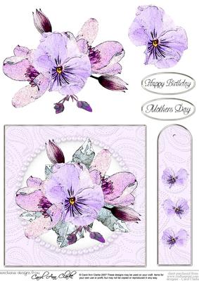 Posy & Pearls Quick Card with Decoupage