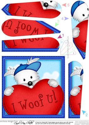 Jock Westie Dog's Heart Fan Pyramage Topper
