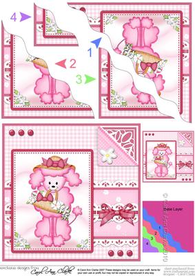 Bonbon Poodle Dog's Bonnet Wavy Corner Side Stacker Topper