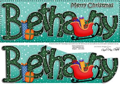 Merry Christmas Bethany Sleigh Large Dl & 3D Decoupage