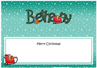 Merry Christmas Bethany Sleigh Matching Large Dl Insert