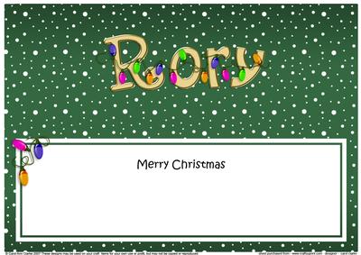 Merry Christmas Rory Xmas Lights Matching Large Dl Insert