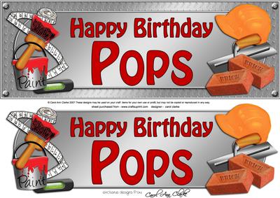 Large Dl Birthday Pops Handyman Tools 3D Decoupage