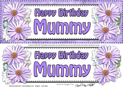 Large Dl Birthday Mummy Daisies Floral 3D Decoupage