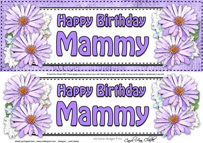 Large Dl Birthday Mammy Daisies Floral 3D Decoupage
