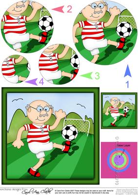 Bert Plays Football Circle Pyramage Topper