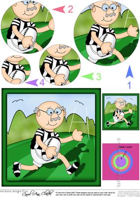 Bert Plays Rugby Circle Pyramage Topper