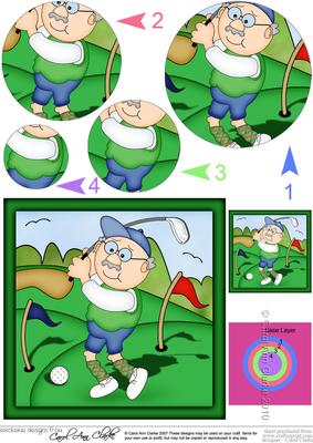 Bert Plays Golf Circle Pyramage Topper
