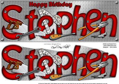 Large Dl Birthday Stephen DIY Tools 3D Decoupage