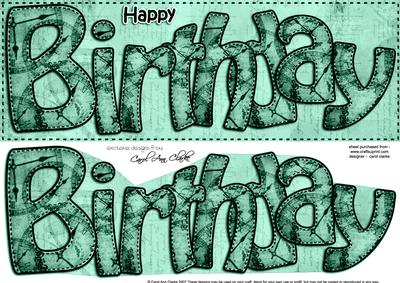 Large Dl Birthday Clocks 3D Decoupage