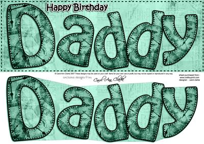 Large Dl Birthday Daddy Clocks 3D Decoupage