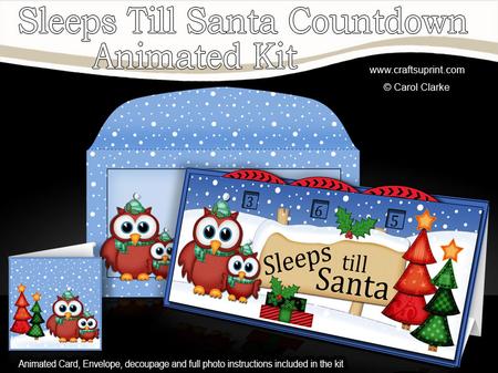 3D Xmas Owls Sleeps Till Santa Countdown Card