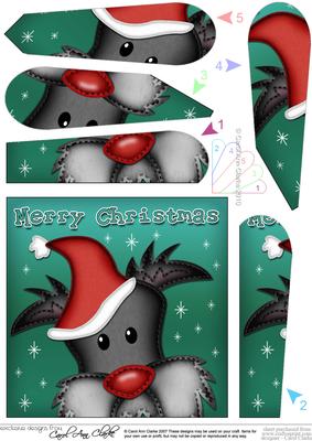 Xmas Hamish Scottie Dog Fun Novelty Fan Pyramage Topper