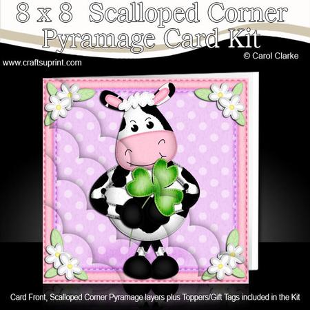 8 x 8 Milly Moo Cow's Good Luck Clover Scalloped Corner Kit