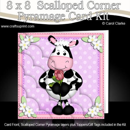 8 x 8 Milly Moo Cow's Rose Scalloped Corner Kit