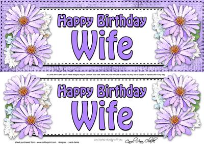 Large Dl Birthday Wife Daisies Floral 3D Decoupage
