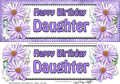 Large Dl Birthday Daughter Daisies Floral 3D Decoupage