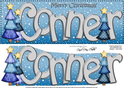 Merry Christmas Conner Xmas Trees Large Dl & 3D Decoupage