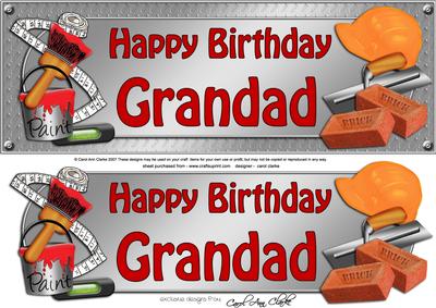 Large Dl Birthday Grandad Handyman Tools 3D Decoupage