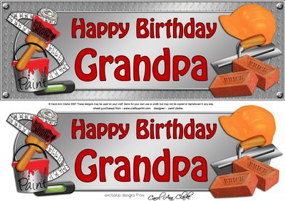 Large Dl Birthday Grandpa Handyman Tools 3D Decoupage