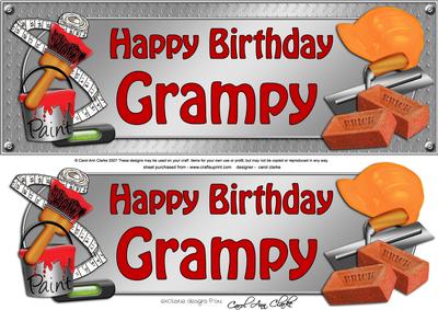 Large Dl Birthday Grampy Handyman Tools 3D Decoupage