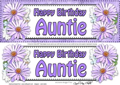 Large Dl Birthday Auntie Daisies Floral 3D Decoupage