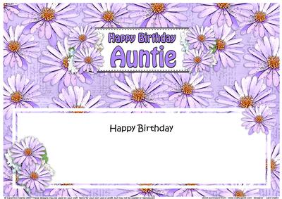 Birthday Auntie Daisies Floral Large Dl Matching Insert