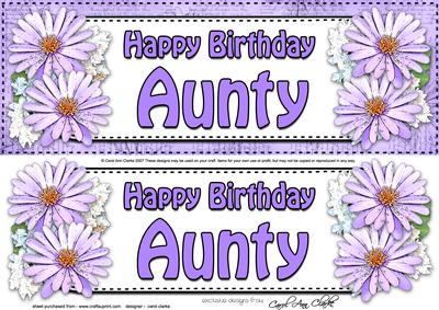 Large Dl Birthday Aunty Daisies Floral 3D Decoupage