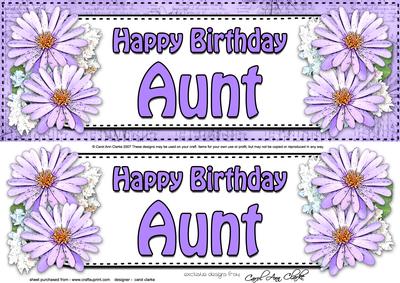 Large Dl Birthday Aunt Daisies Floral 3D Decoupage