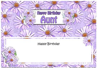 Birthday Aunt Daisies Floral Large Dl Matching Insert