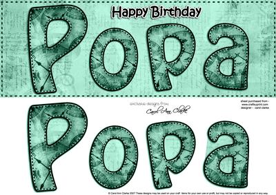 Large Dl Birthday Popa Clocks 3D Decoupage