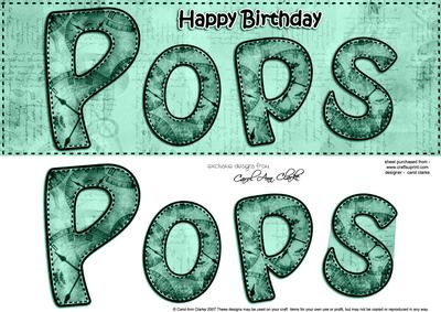 Large Dl Birthday Pops Clocks 3D Decoupage