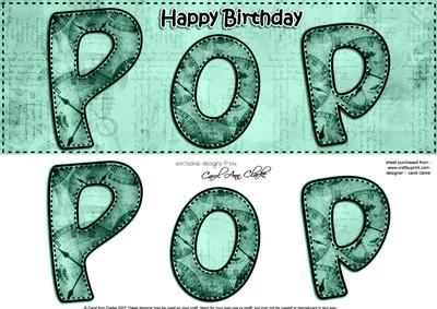 Large Dl Birthday Pop Clocks 3D Decoupage