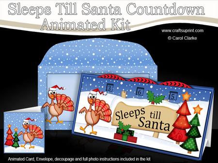 3D Xmas Percy Turkey Sleeps Till Santa Countdown Card