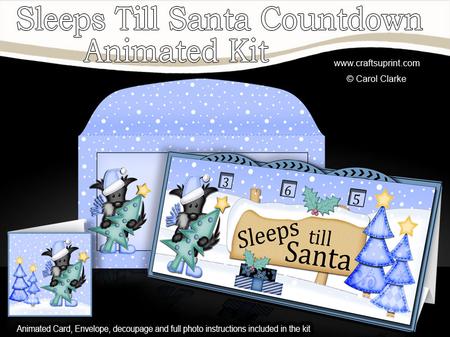 3D Xmas Scottie Dog's Tree Sleeps Till Santa Countdown Card