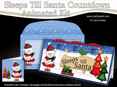 3D Xmas Teddy Tess Sleeps Till Santa Countdown Card